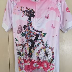 Weimostar Women Pink Cycling Jersey